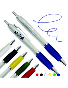 Bolígrafo Plástico Colores Plateado